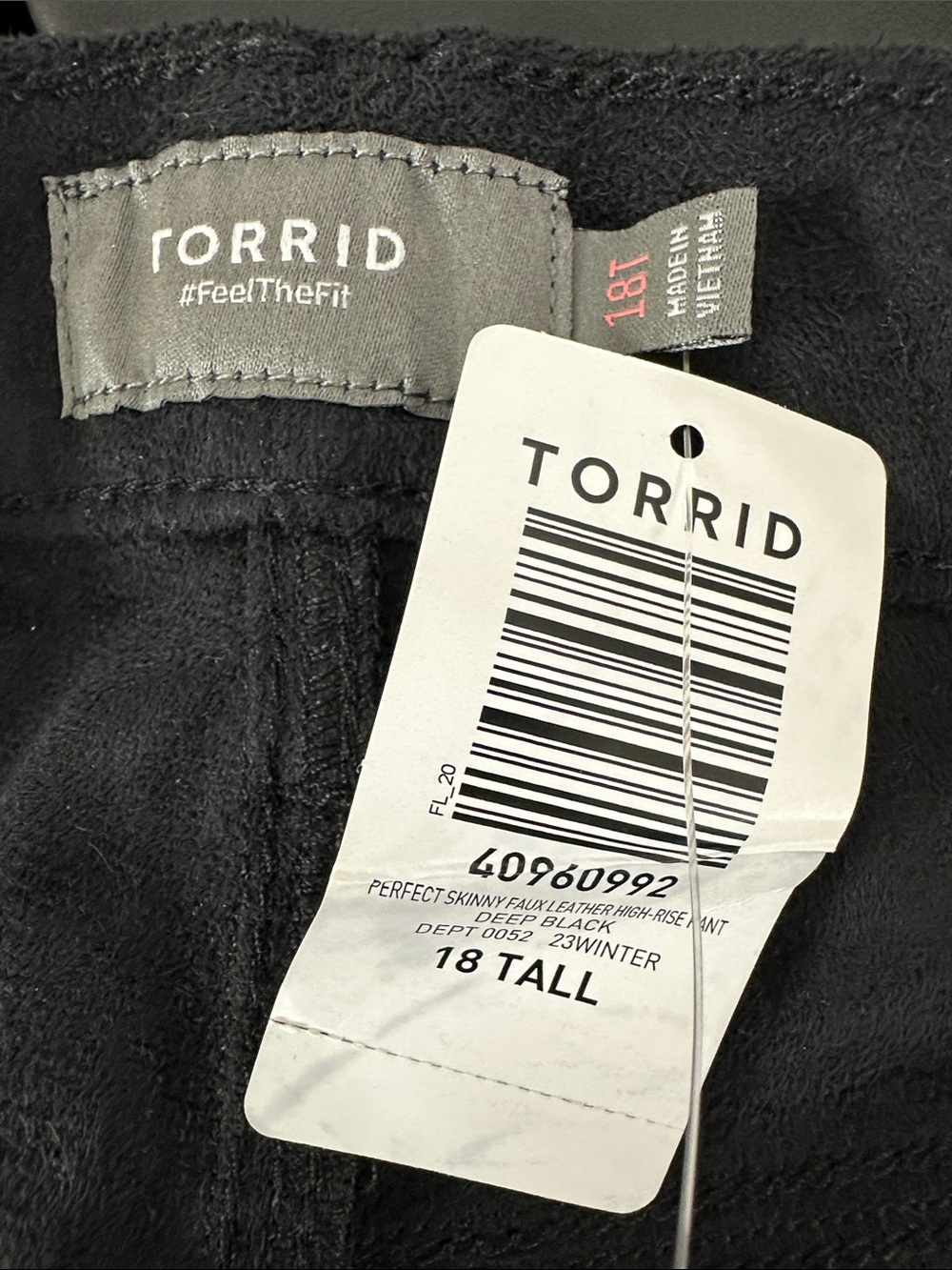 NWT Torrid Faux Leather Pants Black Perfect Skinny High Rise Women’s Sz 18 Tall - Picture 7 of 9